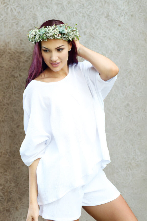 Pure Womens Beach Shorts - Cotton Cheesecloth