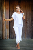 3/4 beach pants with lace