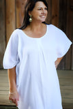 PURE COTTON CHEESECLOTH BATWING BEACH DRESS  